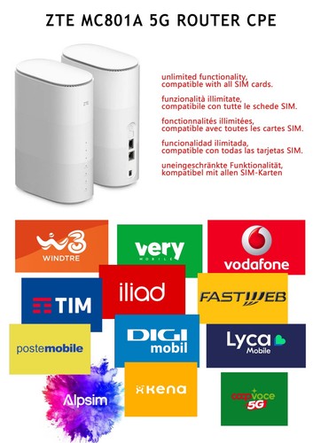 Zte mc801a router sim cpe - 5g,
